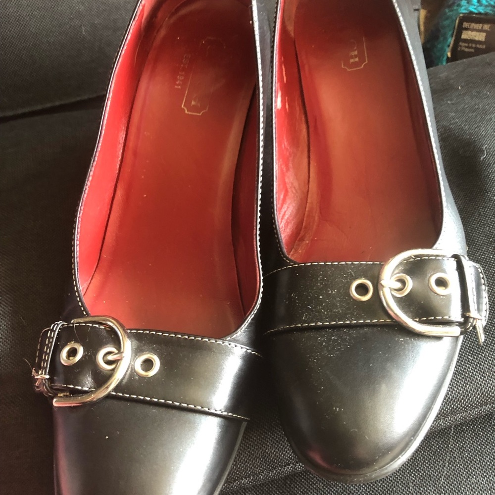 Black coach heeled size 9 shoes